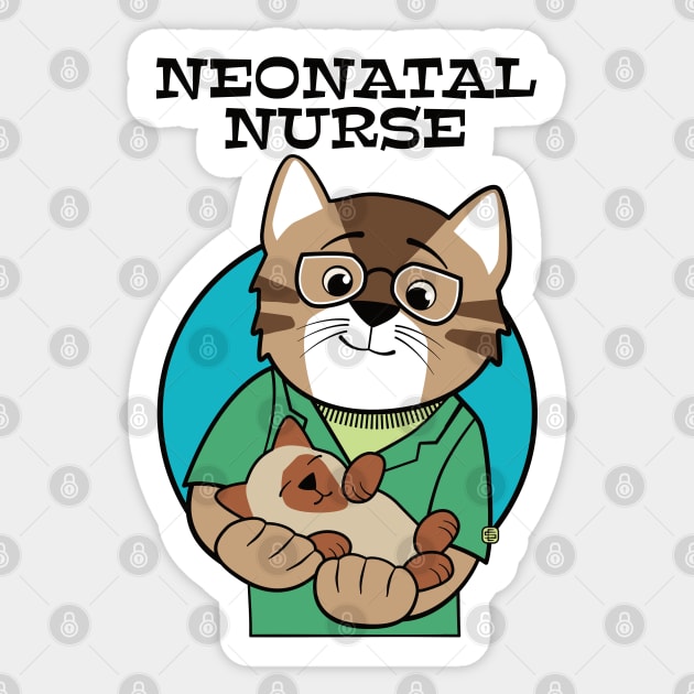 Neonatal Nurse Cat and Kitten Sticker by Sue Cervenka